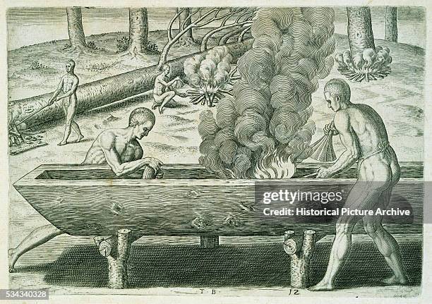 "Originally published in 1590 by Theodor de Bry, this engraving was republished by Johann Ludwig Gottfried in the 17th century. | Version of: 'The...