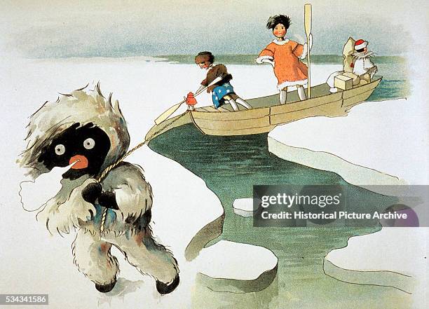 An illustration from The Golliwogg's Polar Adventure by Florence Upton.