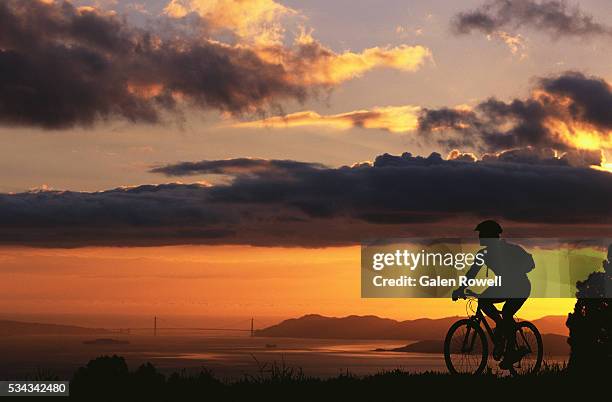 mountain biking on seaview trail - tilden regional park stock pictures, royalty-free photos & images