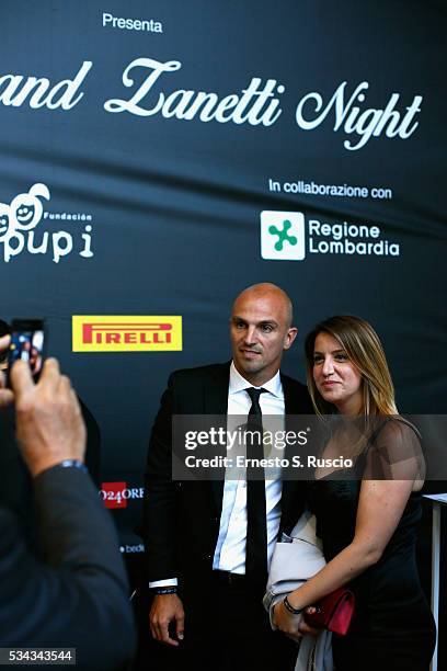 Esteban Cambiasso and Claudia Cambiasso attend Bocelli and Zanetti Night on May 25, 2016 in Rho, Italy.