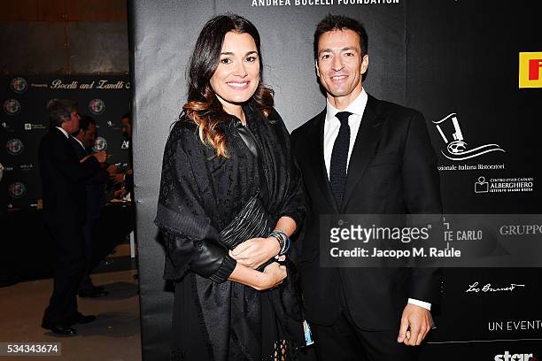 Alena Seredova and Alessandro Nasi attend dinner gala for Bocelli and Zanetti Night on May 25, 2016 in Rho, Italy.