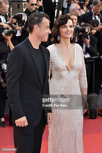 Juliette Binoche and Matteo Garrone attend 'The Last Face' Premiere during the 69th annual Cannes Film Festival at the Palais des Festivals on May...
