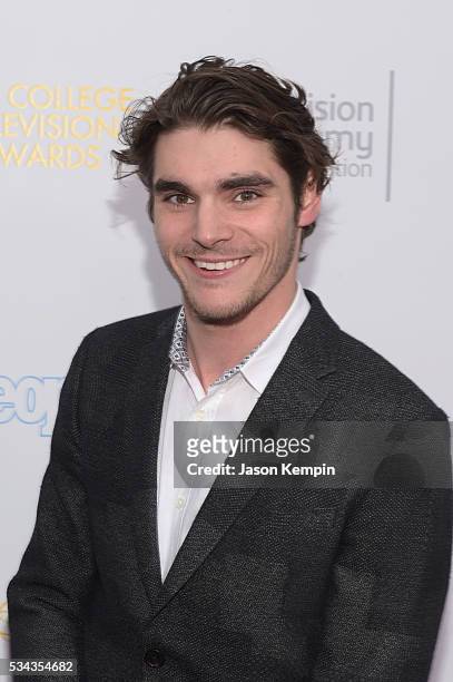 Actor RJ Mitte attends the 37th College Television Awards at Skirball Cultural Center on May 25, 2016 in Los Angeles, California.