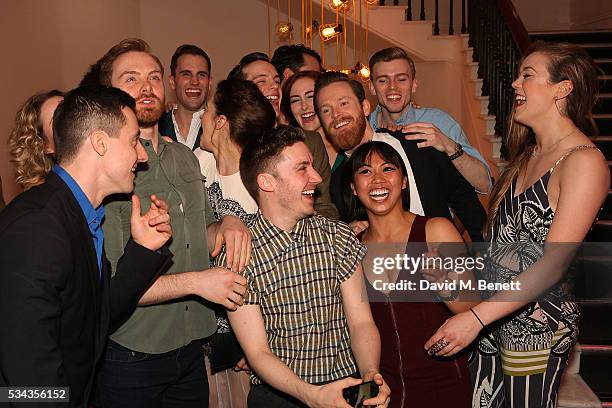 The Cast pose for photos during the press night after party for "Jekyll & Hyde" at The Old Vic Theatre on May 25, 2016 in London, England.