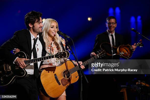 Ashley Monroe performs during a live streamed concert for "Soundtrack Of America: Made In Tennessee" at Tennessee Theatre on May 24, 2016 in...