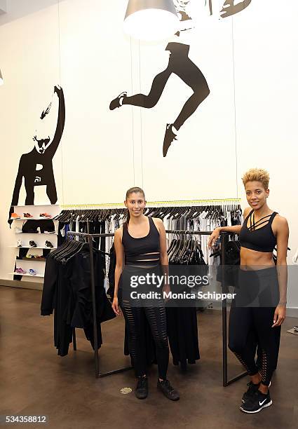 Fashion designers Michelle Ochs and Carly Cushnie of Cushnie et Ochs attend the Cushnie et Ochs x Bandier Collection Launch Party at Bandier Flatiron...