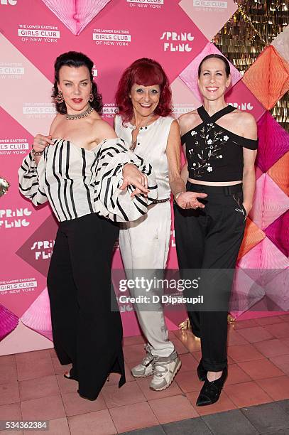 Debi Mazar, honoree Patricia Field, and Miriam Shor attend The Lower Eastside Girls Club Spring Fling 2016 at The Bowery Terrace at the Bowery Hotel...