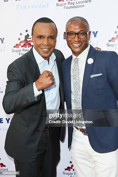 Professional Boxer Sugar Ray Leonard and Tommy Davidson arrive at the 7th Annual Big Fighters, Big Cause Charity Boxing Night Benefiting The Sugar...