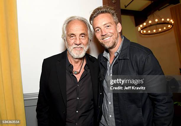 Tommy Chong with his son Paris Chong at Tommy Chong's comedy birthday bash and official launch party for Chong's Choice at Mack Sennett Studios on...