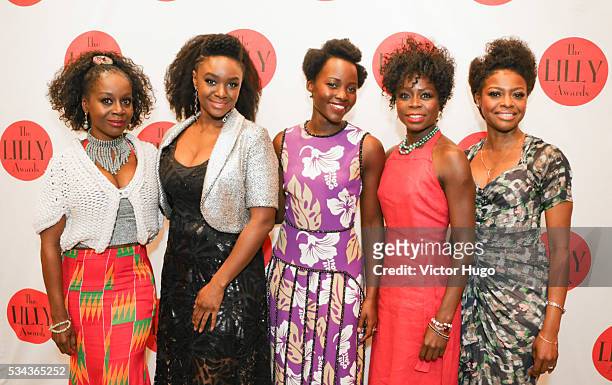 Akosua Busia, Saycon Sengbloh, Lupita Nyong'o, Zainab Jah and Pascale Armand attend Seventh Annual Lilly Awards at Signature Theatre on May 23, 2016...