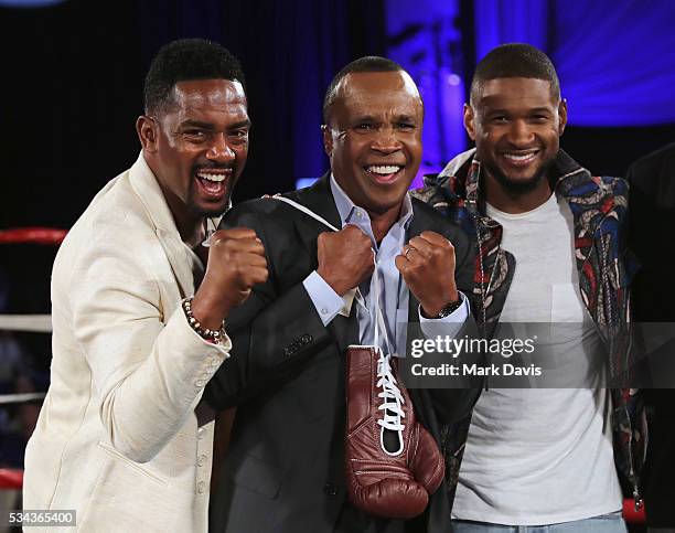 Host Bill Bellamy, Sugar Ray Leonard and Usher attend B. Riley & Co. And Sugar Ray Leonard Foundation's 7th Annual "Big Fighters, Big Cause" Charity...