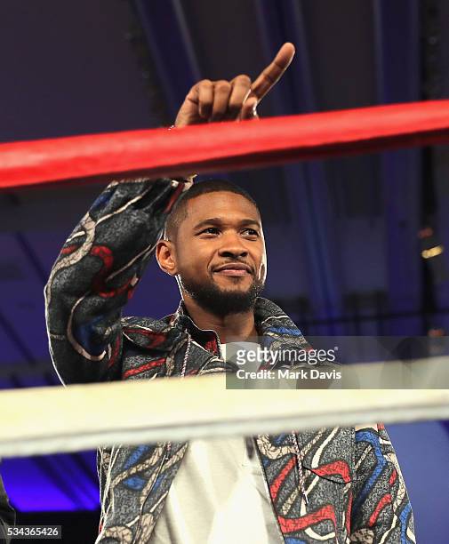 Usher attends B. Riley & Co. And Sugar Ray Leonard Foundation's 7th Annual "Big Fighters, Big Cause" Charity Boxing Night at Dolby Theatre on May 25,...