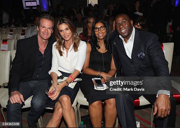 Rande Gerber, Cindy Crawford, Earlitha Kelly and Magic Johnson attends B. Riley & Co. And Sugar Ray Leonard Foundation's 7th Annual "Big Fighters,...