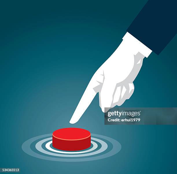 stockillustraties, clipart, cartoons en iconen met push button - duwen