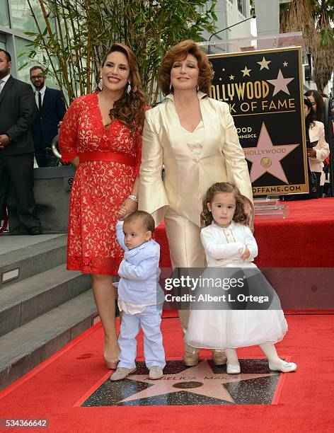 Actress Angelica Valle with children Otto Padron and Angelica Padron and mother/singer/actress Angelica Maria at the Angelica Maria Star ceremony...