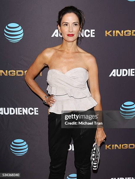 Wendy Moniz arrives at the Los Angeles premiere of DirecTV's "Kingdom" held at Harmony Gold Theater on May 25, 2016 in Los Angeles, California.