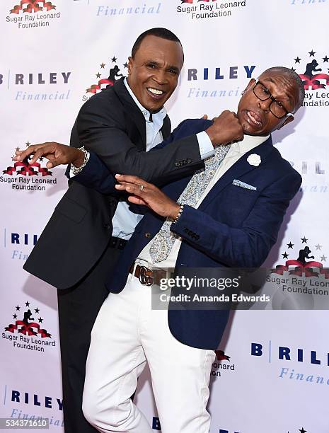 Boxer Sugar Ray Leonard and comedian Tommy Davidson arrive at the 7th Annual Big Fighters, Big Cause Charity Boxing Night Benefiting The Sugar Ray...