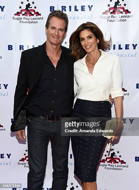 Model Cindy Crawford and Rande Gerber arrive at the 7th Annual Big Fighters, Big Cause Charity Boxing Night Benefiting The Sugar Ray Leonard...