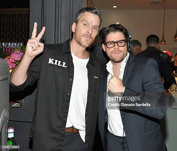 Actor Balthazar Getty and DJ Jonny Abrahams attend the launch of EB Florals By Eric Buterbaugh with Saks Fifth Avenue on May 25, 2016 in Los Angeles,...