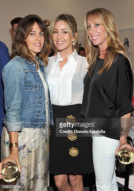 Kelly Atterton, Laurie Feltheimer and Eve Gerber attend the launch of EB Florals By Eric Buterbaugh with Saks Fifth Avenue on May 25, 2016 in Los...