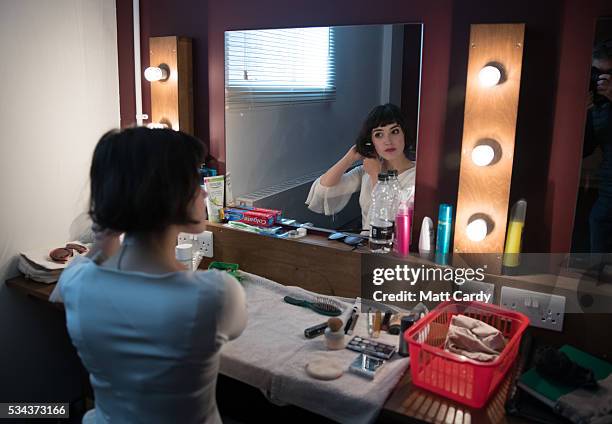 Audrey Brisson prepares in her dressing room for her part in The Flying Lovers of Vitebsk, which is part of the Bristol Old Vic's 250th anniversary...