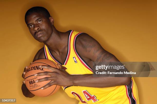 Marvin Williams of the Atlanta Hawks poses during a portrait session with the 2005 NBA rookie class on August 10, 2005 at the MSG Training Facility...