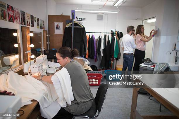 Wardrobe supervisor Emma Cains makes part of a costume backstage for The Flying Lovers of Vitebsk, which is part of the Bristol Old Vic's 250th...