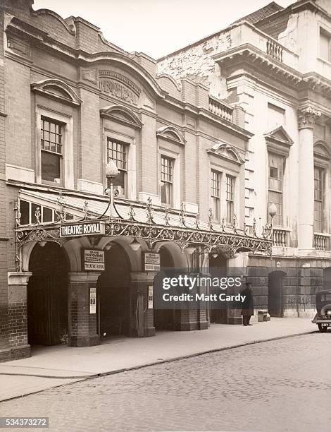 Exterior shot of the theatre, part of the Bristol Old Vic's archive, is displayed at the Bristol Record Office, on May 25, 2016 in Bristol, England....