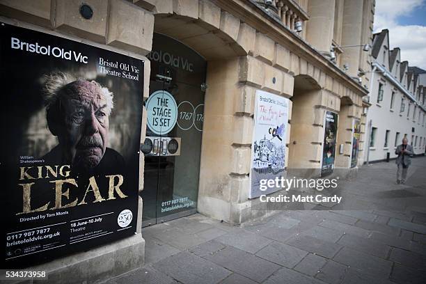 People pass the entrance of the Bristol Old Vic theatre, on May 24, 2016 in Bristol, England. The Bristol Old Vic, which is the oldest...