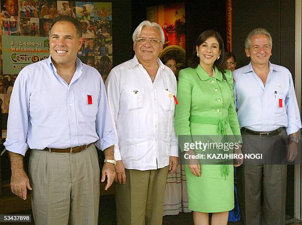 Panamanian Vice President Samuel Navarro, Nicaraguan Vice President Jose Rizo Castellon, El Salvador Vice President Ana vilma albanez de Escobar, and...