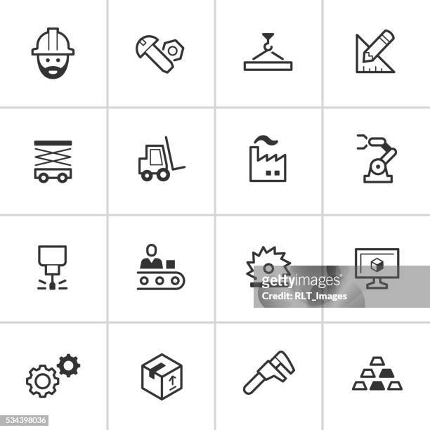 manufacturing icons — inky series - nut fastener stock illustrations