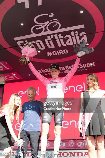 Podium Steven KRUIJSWIJK Pink Leader Jersey during the 99th Tour of Italy 2016, Giro d'Italia Stage 17, Molveno - Cassano d'Adda on May 25, 2016 in...