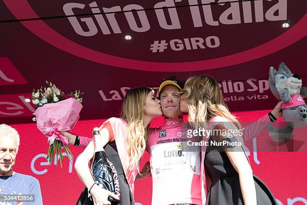 Podium Steven KRUIJSWIJK Pink Leader Jersey during the 99th Tour of Italy 2016, Giro d'Italia Stage 17, Molveno - Cassano d'Adda on May 25, 2016 in...