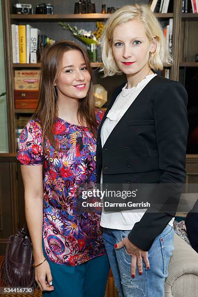 Kelly Eastwood and Savannah Miller attend the exclusive preview of the new USA Pro and Matthew Williamson yoga and active wear collaboration at the...