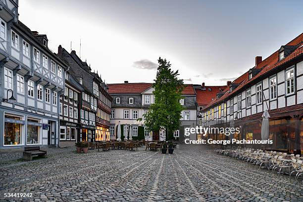 half timbered houses of goslar - goslar stock pictures, royalty-free photos & images