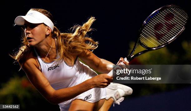 Nicole Vaidisova of the Czech Republic plays Justine Henin-Hardenne of Belgium during the quarterfinals of the Sony Ericsson WTA Tour Rogers Cup...