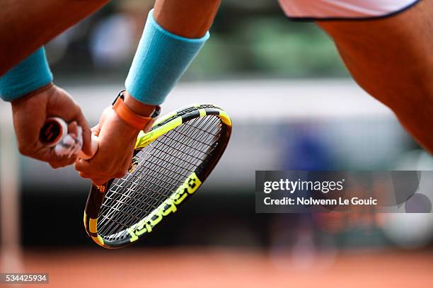 Rafael Nadal during the Men's Singles Second round on day five of the French Open 2016 at Roland Garros on May 26, 2016 in Paris, France.