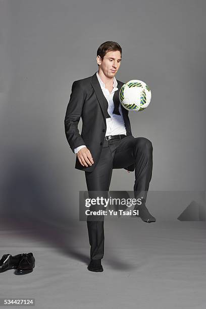 Soccer player Lionel Messi is photographed for Sports Illustrated on March 10, 2016 in Barcelona, Spain. PUBLISHED IMAGE. CREDIT MUST READ: Yu...