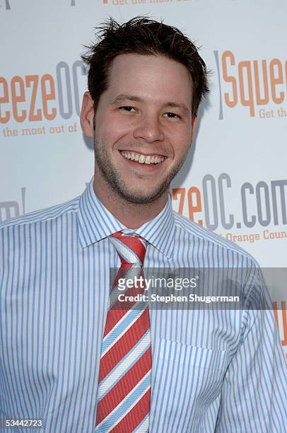 Actor Ike Barinholtz attends the "Mad TV" and "Laguna Beach" Cast Members at SqueezeOC Launch Party at Tentation Ultra Lounge on August 19, 2005 in...