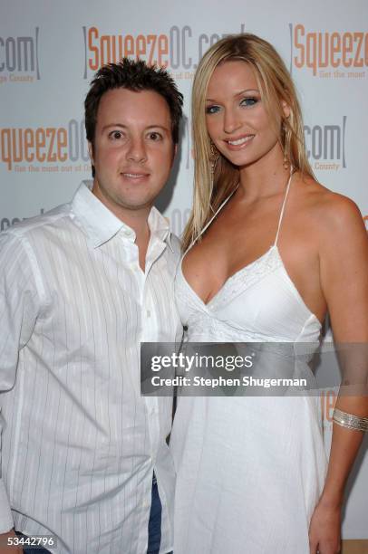 Businessman Paul Makarechian and model Anna Lake attend the "Mad TV" and "Laguna Beach" Cast Members at SqueezeOC Launch Party at Tentation Ultra...