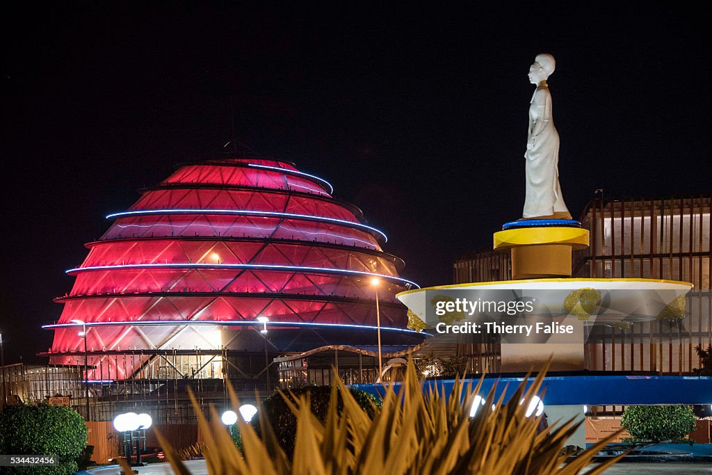 A statue honouring the strength of Rwandese women and the...