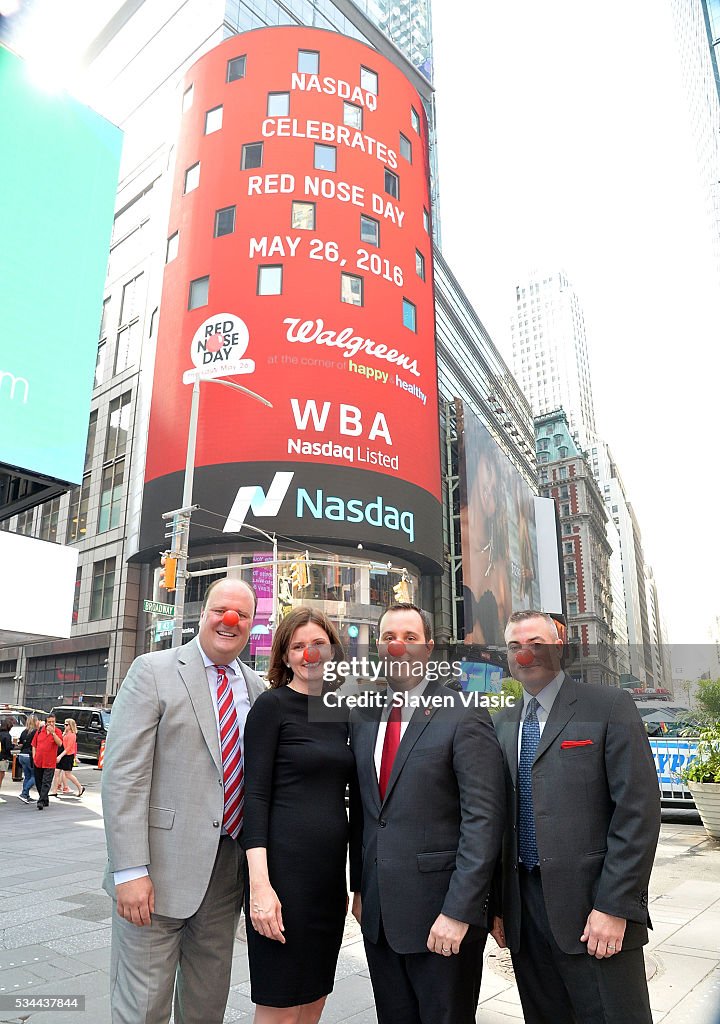 Walgreens Boots Alliance, Inc. And Comic Relief Rings The NASDAQ Opening Bell In Celebration Of Red Nose Day