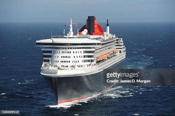 Cunard's Queen Mary 2 Out at sea off the shores of Sydney in Sydney Harbour on February 8, 2012 in Sydney, Australia.