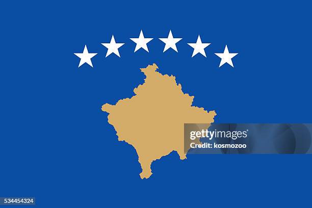 bildbanksillustrationer, clip art samt tecknat material och ikoner med flag kosovo - kosovo
