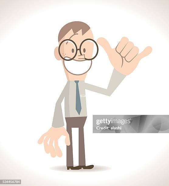 businessman gesturing number 6 (call me, phone call hand sign) - call me hand sign stock illustrations