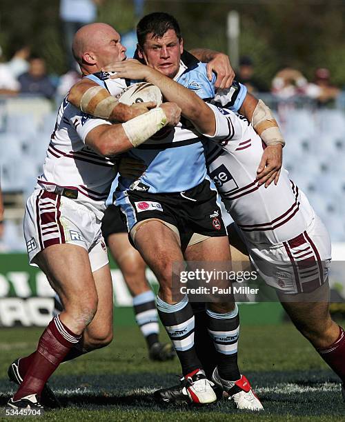 Danny Nutley of the Sharks in action during the Round 24 match between the Cronulla-Sutherland Sharks and the Manly Warringah Sea Eagles atToyota...