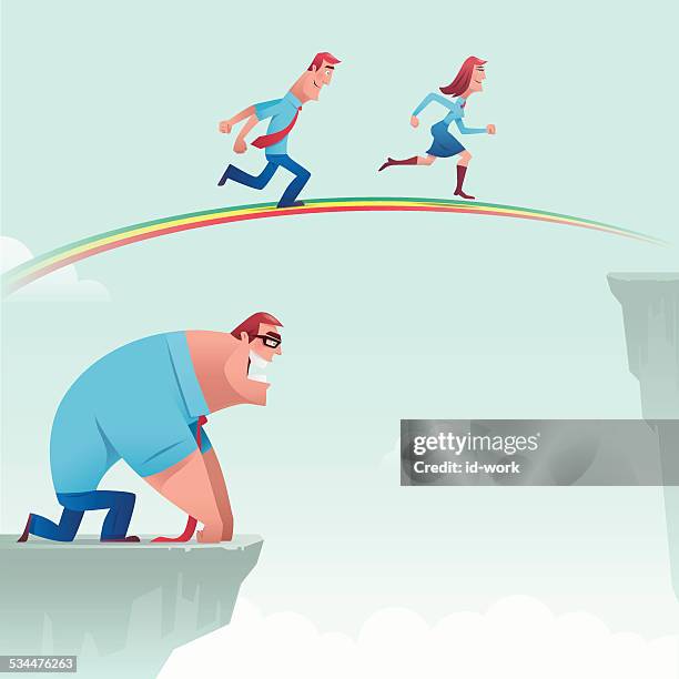 problem and solution - couple getting ready stock illustrations