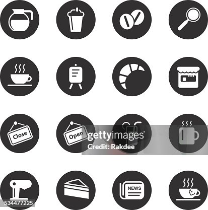 Coffee Shop Icons - Black Circle Series Coffee Shop Icons - Black Circle Series