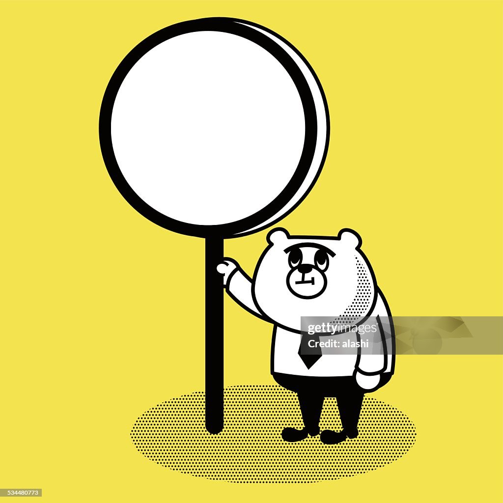 Business Bear showing blank empty sign