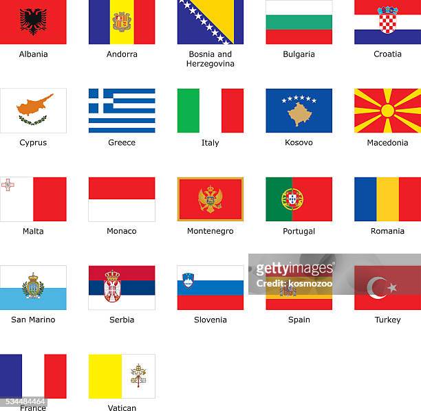 flags of southern europe - macedonia country stock illustrations